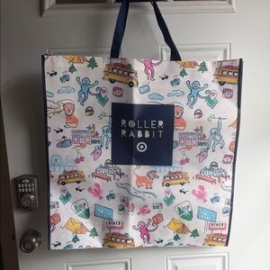 Roller Rabbit Navy-Trim Illustrated Tote